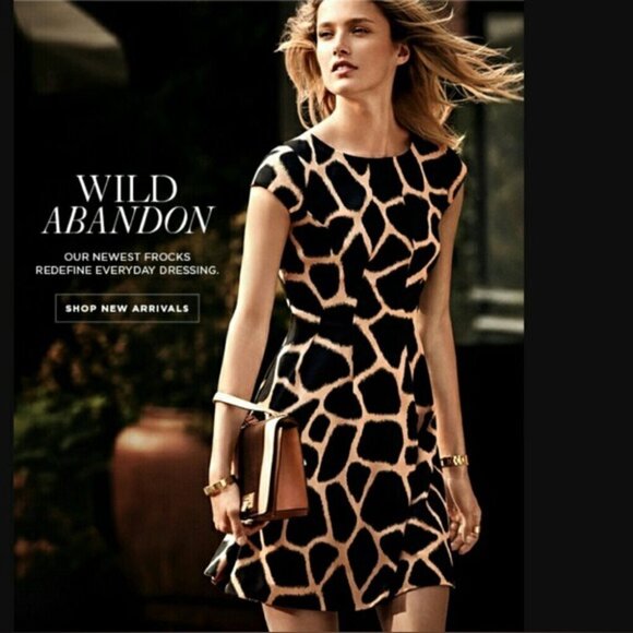 Michael Kors Black and Tan Midi Dress - Picture 3 of 9